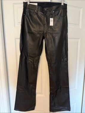 GAP Black Faux Leather Flare Jeans